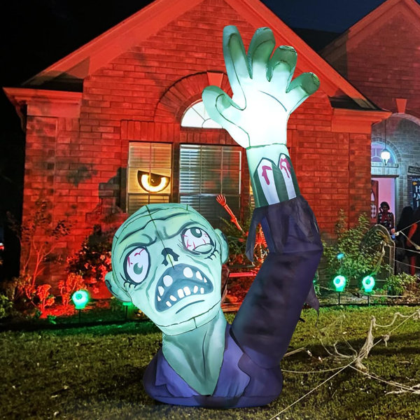 GOOSH Halloween Inflatable 6FT Creepy Raising Hands Zombie Outdoor